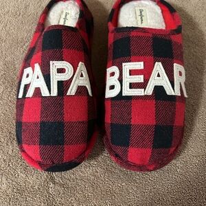 Red and Black Sandals with Plaid Pattern